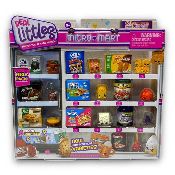 Lot of 4 Shopkins Real Littles Micro Mart Mega Pack Series 14 Miniature Food New - Picture 5 of 8